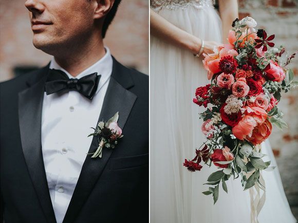 Groom boutonnière & bridal bouquet